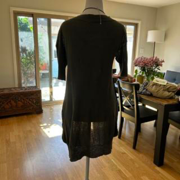 Free people green brown linen short sleeve cardigan - Picture 5 of 7